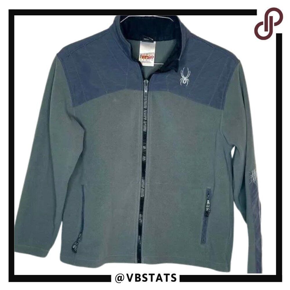 Boys XL Spyder Gray-Blue Full Zip Jacket